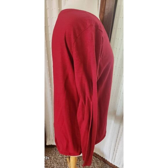 T80 Sonoma Good For Life red long sleeve everyday tee with silver sparkles - Picture 7 of 8